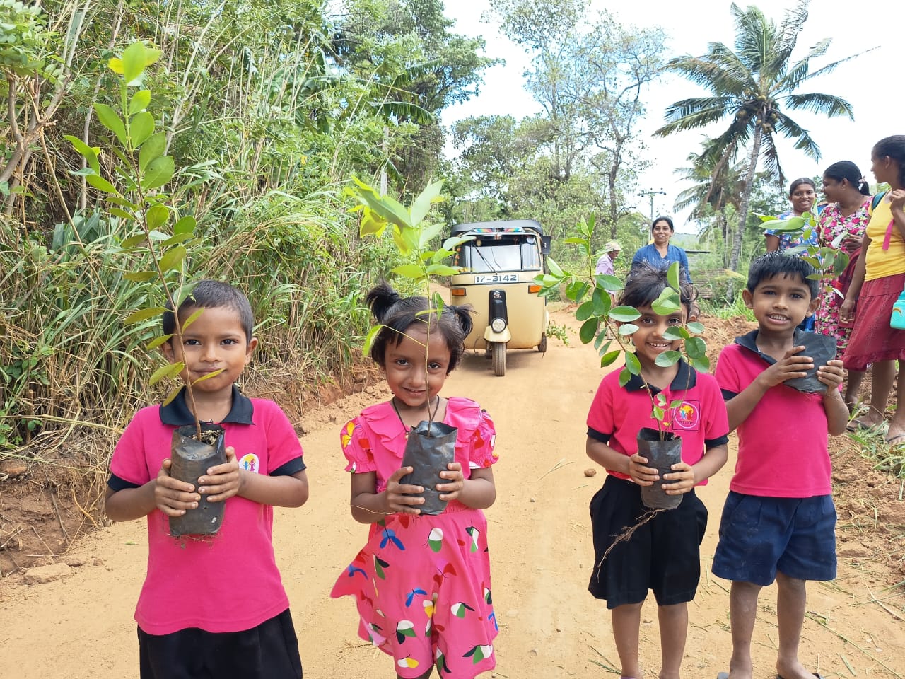Eco-tourism visitors exploring the farm