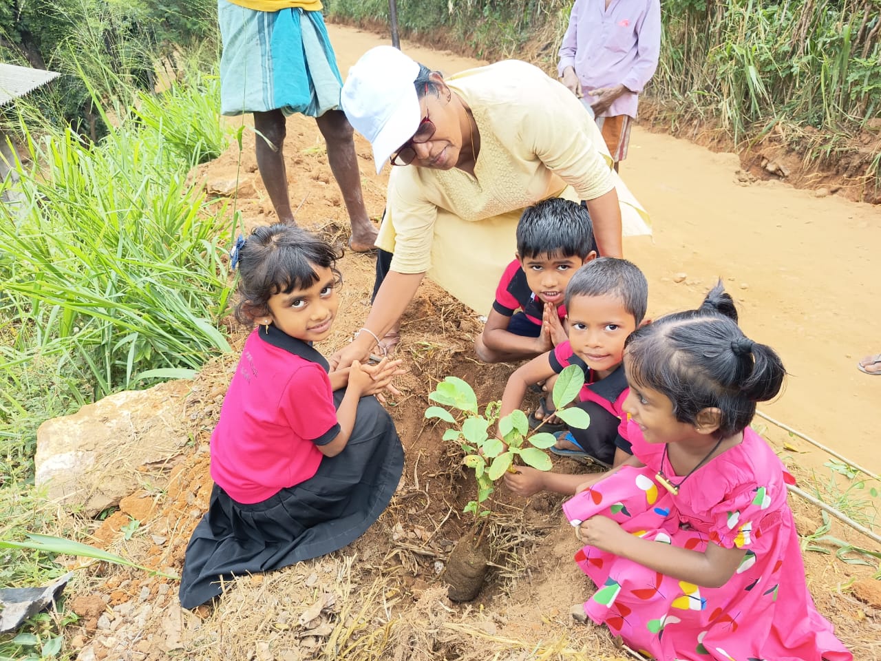 Community gathering in a rural Sri Lankan village