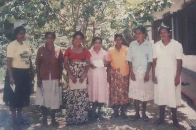 Early CDC community gathering in the Ududumbara region