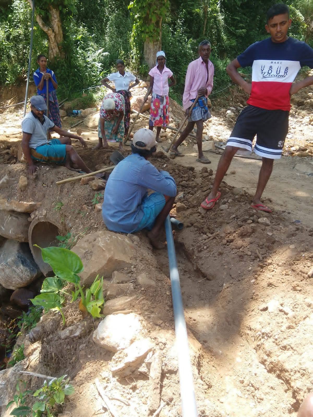 Water pipeline and distribution work for the Hing Patuna Phase 2 project in highland Sri Lanka